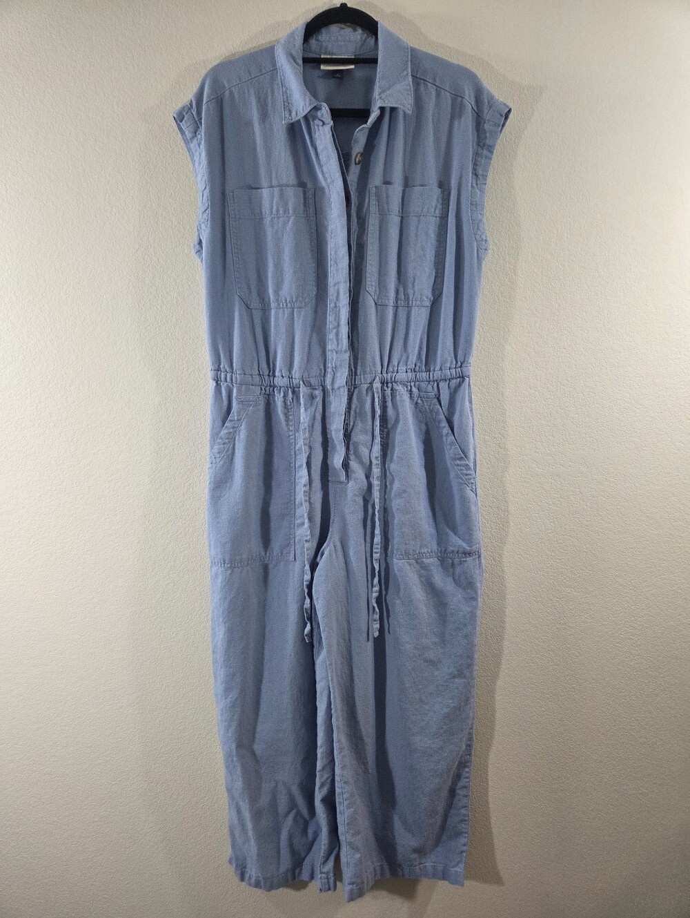 UNIVERSAL THREAD Linen Blend Button Front Wide Leg Casual Utility Jumpsuit